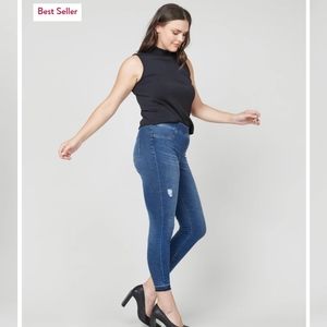 Spanx Distressed Ankle Skinny Jeans, Medium-Dark Wash